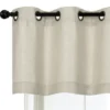 Kate Aurora Montauk Accents Linen Colored Grommet Top Window Valance - 52 In. W X 20 In. L