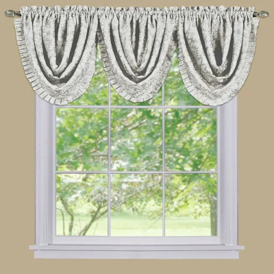 Kate Aurora Custom Rod Pocket Austrian Damask Window Valance With Pleated Trim 5 Kate Aurora Custom Rod Pocket Austrian Damask Window Valance With Pleated Trim - Image 5