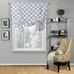 Kate Aurora Living Shabby Chic Trellis Quatrefoil Single Tie Up Window Curtain Shade -Kate Aurora GUEST 7d150a41 9021 404c b0d5 41e026f3e986