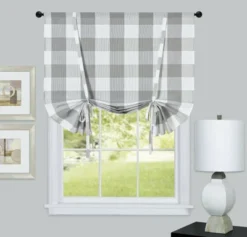 Kate Aurora Country Farmhouse Buffalo Plaid Gingham Single Tie Up Window Curtain Shades -Kate Aurora GUEST 7fadb2fe e820 4afc 9cc1 ad02f194fdae