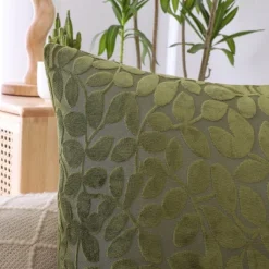 Kate Aurora Red Hook Cut Leaf Embossed Chenille Ultra Plush & Fluffy 18"x 18" Filled Accent Throw Pillow With Removable Zipper Shell/Cover -Kate Aurora GUEST 82e43296 cafc 4a0a 9835 5aef6fb04da5