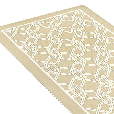 Kate Aurora Versailles Modern Geometric Chain Link Memory Foam Anti Fatigue & Skid Resistant Kitchen Mat - 18" X 30" 3 Kate Aurora Versailles Modern Geometric Chain Link Memory Foam Anti Fatigue & Skid Resistant Kitchen Mat - 18" X 30" - Image 3