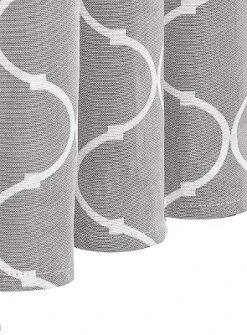Kate Aurora Gray & White Lattice Clover Ultra Luxurious Single Tie Up Window Curtain Shade - 42 In. W X 63 In. L -Kate Aurora GUEST 878d99c4 0e29 4112 92eb e07a1269a3bc