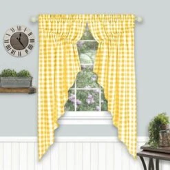 Kate Aurora Farmhouse Plaid Gingham Check Swag Valance Curtain Panel Pair -Kate Aurora GUEST 8cd4db40 8f81 4152 bb59 267bacc592c0