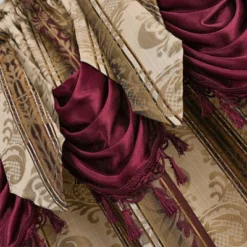 Kate Aurora 2 Piece Red Burgundy & Taupe Complete Damask Window Curtain Panels - 56 In. W X 84 In. L, Burgundy -Kate Aurora GUEST 8ef4b28c 1809 4cd9 abb0 9a2bdd5757de