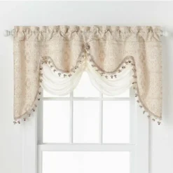 Kate Aurora Georgina Ultra Luxurious Raised Jacquard And Fringed Trimmed Austrian Window Valance -Kate Aurora GUEST 92f701ec e86d 4e1e b20d a6abf58dbb7b