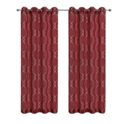 Kate Aurora 2 Piece Clarabelle Embroidered Lattice Matte Sheer Grommet Top Curtain Panels - 84 In. Long -Kate Aurora GUEST 955ffcbe 4697 4cc5 a92c 8a2bbc805e19