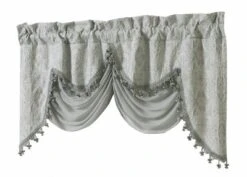 Kate Aurora Georgina Ultra Luxurious Raised Jacquard And Fringed Trimmed Austrian Window Valance -Kate Aurora GUEST 95794986 182e 47d4 8143 52d0cb558a9f