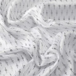 Kate Aurora Elegant "Raindrop" Silver Metallic Foil White Jacquard Fabric Shower Curtain - Standard Size -Kate Aurora GUEST 9760a8a5 0e34 47bb a759 5b4fdd3d4fd3