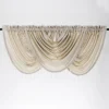 Kate Aurora Ultra Lux Faux Silk Regency Crinkle Rod Pocket Semi Sheer Crystal Beaded Window Valance