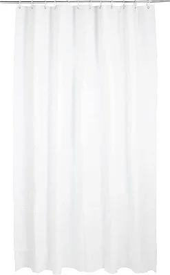 Kate Aurora Hotel Collection Extra Long Heavyweight PEVA Vinyl White Shower Curtain Liner - 84 In. Long