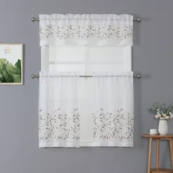 Kate Aurora Shabby Sheer Embroidered Complete 3 Piece Floral Rod Pocket Cafe Kitchen Curtain Tier & Valance Set 19 Kate Aurora Shabby Sheer Embroidered Complete 3 Piece Floral Rod Pocket Cafe Kitchen Curtain Tier & Valance Set -Kate Aurora GUEST 9c7c023a e135 4cf8 85dc fc0de1b9e3c2