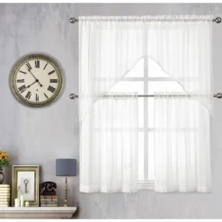 Kate Aurora Modern Chic Complete 4 Piece Striped Sheer Kitchen Curtain Tier & Valance Set -Kate Aurora GUEST 9cb0b890 8b9b 46f7 8d33 2937b52bc4d5
