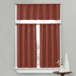 Kate Aurora Complete Textured 3 Piece Cafe Kitchen Curtain Tier & Valance Set -Kate Aurora GUEST 9f6b40cc 9a63 4277 8b74 2cbb05af44d0