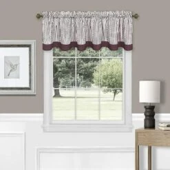 Kate Aurora Country Farmhouse Striped Window Valance Curtain Treatments - Assorted Colors -Kate Aurora GUEST a28e959f 00d9 4a54 8753 ca1c8dd4e176