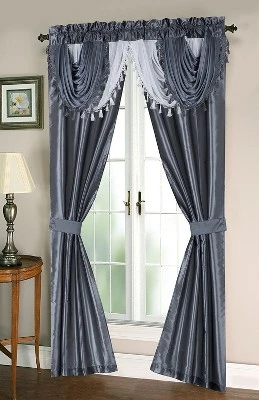 Kate Aurora Satin Semi Sheer Complete 5 Piece Window In A Bag Attached Curtain Set 7 Kate Aurora Satin Semi Sheer Complete 5 Piece Window In A Bag Attached Curtain Set - Image 7
