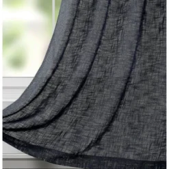 Kate Aurora 2 Piece Heavy Woven Heavy Duty Linen Styled Grommet Top Window Curtain Panels