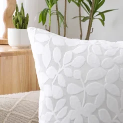 Kate Aurora Red Hook Cut Leaf Embossed Chenille Ultra Plush & Fluffy 18"x 18" Filled Accent Throw Pillow With Removable Zipper Shell/Cover -Kate Aurora GUEST a5eb033e 04dd 4100 87ea 4984cc1c5125