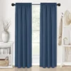 Kate Aurora Complete Coastal Hamptons Living Rod Pocket Textured Semi Sheer 3 Piece Window Curtain & Valance Set