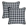 Kate Aurora 2 Pack Country Farmhouse Buffalo Plaid Zippered Pillow Covers