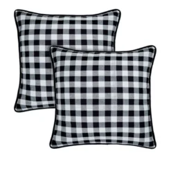Kate Aurora 2 Pack Country Farmhouse Buffalo Plaid Zippered Pillow Covers