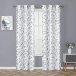 Kate Aurora Living Cherry Blossom Designed Grommet Top Window Curtains - 84 In. Long -Kate Aurora GUEST a9184480 1f3b 4924 9413 3dad6863c281