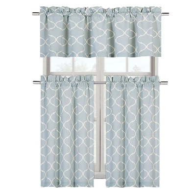 Kate Aurora Shabby Lattice Cotton Blend Kitchen Curtain Tier & Valance Set 5 Kate Aurora Shabby Lattice Cotton Blend Kitchen Curtain Tier & Valance Set - Image 5