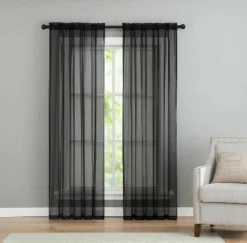 Kate Aurora Living Premium 2 Pack Sheer Voile Window Curtain Panels