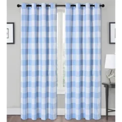 Kate Aurora Country Farmhouse Living Classic Buffalo Plaid Checkered Single Grommet Top Window Curtain Panel -Kate Aurora GUEST adfe9a99 9279 495d 85ee 63239931f00d