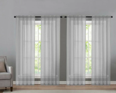 Kate Aurora 4 Piece Basic Home Rod Pocket Sheer Voile Window Curtain Panels 11 Kate Aurora 4 Piece Basic Home Rod Pocket Sheer Voile Window Curtain Panels - Image 11