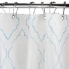 Kate Aurora Blue, White & Frosted Clear Moroccan Medallion Peva Vinyl Eco Friendly Shower Curtain - Standard Size