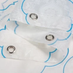 Kate Aurora Blue, White & Frosted Clear Moroccan Medallion Peva Vinyl Eco Friendly Shower Curtain - Standard Size -Kate Aurora GUEST b06e632d dac8 4cdb b944 dfe1063d52b6