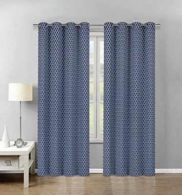 Kate Aurora 2 Pack Amari Contemporary Lattice Light Filtering Grommet Top Window Curtain Panels 6 Kate Aurora 2 Pack Amari Contemporary Lattice Light Filtering Grommet Top Window Curtain Panels - Image 6