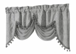 Kate Aurora Georgina Ultra Luxurious Raised Jacquard And Fringed Trimmed Austrian Window Valance -Kate Aurora GUEST b6269e02 57dd 4564 b8e6 3f770f411c64