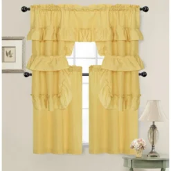 Kate Aurora Country Farmhouse Living Solid Colored Cafe Kitchen Curtain Tier & Swag Valance Set 11 Kate Aurora Country Farmhouse Living Solid Colored Cafe Kitchen Curtain Tier & Swag Valance Set -Kate Aurora GUEST ba571e2e c6bd 4fad 8d83 6a56646e9ef3