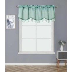 Kate Aurora Luxurious Solid Colored Scalloped Rod Pocket Window Valance With Crystal Beaded Trim -Kate Aurora GUEST bf769566 b676 4e27 b7a6 e2c5bde32002