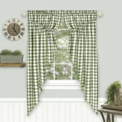 Kate Aurora Farmhouse Plaid Gingham Check Swag Valance Curtain Panel Pair -Kate Aurora GUEST c279035d 0132 40b1 9bfd 43ad6115deea