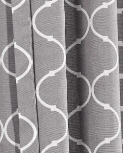 Kate Aurora Gray & White Lattice Clover Ultra Luxurious Single Tie Up Window Curtain Shade - 42 In. W X 63 In. L -Kate Aurora GUEST c301c8fa 9197 40e4 bb2a ac4146c31024