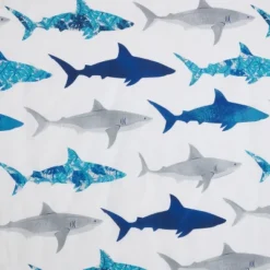 Kate Aurora Montauk Accents Complete 5 Piece Juvi Sharks Themed Fabric Shower Curtain Bathroom Set -Kate Aurora GUEST c7d0e2a4 3c47 4784 a26e b1accfbbf334
