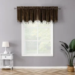 Kate Aurora Royal Living 2 Pack Beaded Tassel Trimmed Rod Pocket Velvet Window Valances -Kate Aurora GUEST c8e1469c f3f3 4acd 813e 9584479b13ac