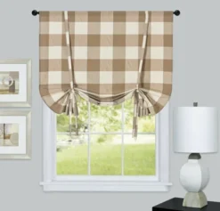 Kate Aurora Country Farmhouse Buffalo Plaid Gingham Single Tie Up Window Curtain Shades -Kate Aurora GUEST c961424b 0f04 410d 96c7 5630aaf6aea0