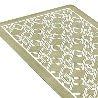 Kate Aurora Versailles Modern Geometric Chain Link Memory Foam Anti Fatigue & Skid Resistant Kitchen Mat - 18" X 30" 4 Kate Aurora Versailles Modern Geometric Chain Link Memory Foam Anti Fatigue & Skid Resistant Kitchen Mat - 18" X 30" - Image 4