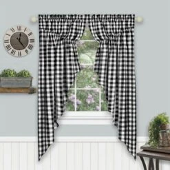 Kate Aurora Farmhouse Plaid Gingham Check Swag Valance Curtain Panel Pair -Kate Aurora GUEST c9f9f716 ce92 41d7 9d5d 106c43d3bdb1