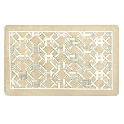 Kate Aurora Versailles Modern Geometric Chain Link Memory Foam Anti Fatigue & Skid Resistant Kitchen Mat - 18" X 30" 1 Kate Aurora Versailles Modern Geometric Chain Link Memory Foam Anti Fatigue & Skid Resistant Kitchen Mat - 18" X 30"