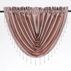 Kate Aurora Ultra Lux Faux Silk Regency Crinkle Rod Pocket Semi Sheer Crystal Beaded Window Valance -Kate Aurora GUEST cea94170 6afb 4cba 9b87 df7e811725cb