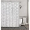 Kate Aurora Gray & White Durable Cotton Blend Chevron Chic Fabric Shower Curtain - 70 In. W X 72 In. L