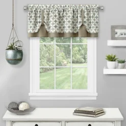 Kate Aurora Modern Geometric Button Tuck Rod Pocket Window Valance -Kate Aurora GUEST cfa5a662 d004 4ada 946f c9f8258ca7f5