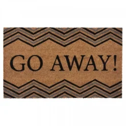 Kate Aurora "Go Away" Chevron Designed Coir Bristled Outdoor All Season Welcome Mat - 18"x30"