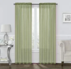 Kate Aurora Coastal Pastel Colored Light & Airy Sheer Voile Window Curtains