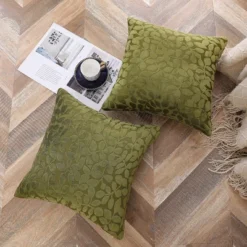 Kate Aurora Red Hook Cut Leaf Embossed Chenille Ultra Plush & Fluffy 18"x 18" Filled Accent Throw Pillow With Removable Zipper Shell/Cover -Kate Aurora GUEST d6675569 9d2f 4199 9f3c f4d1987851b6